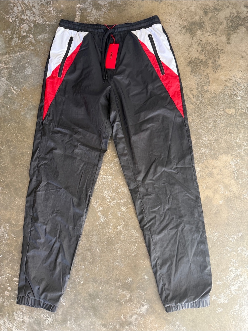 Hugo Boss Black Track Joggers with Red & White Panels